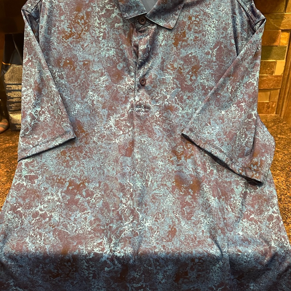 Robert Graham, golf shirt, size large , bright, blue, and black.